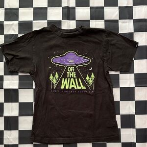 Vans Boys Off The Wall Black UFO Alien Tee Purple and Green Design 7